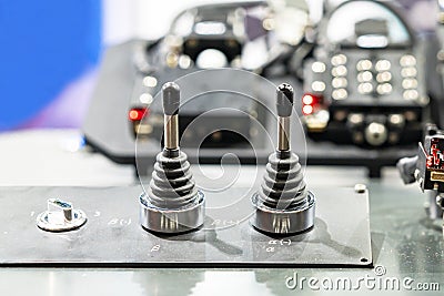 Dial switch and dual accuracy wobble joystick for control position function or operated automatic machine in industrial Stock Photo