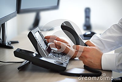 Dialing telephone keypad Stock Photo