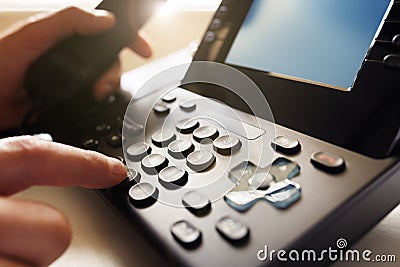 Dialing telephone keypad Stock Photo