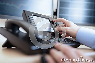 Dialing telephone keypad Stock Photo