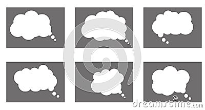 Dialog box icon, chat cartoon bubbles. Thinking cloud. Vector Illustration