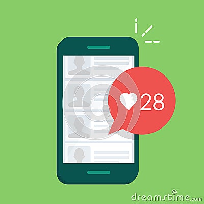 Dialog box in the mobile chat offering to evaluate the user message or news. Number of likes. Vector Illustration