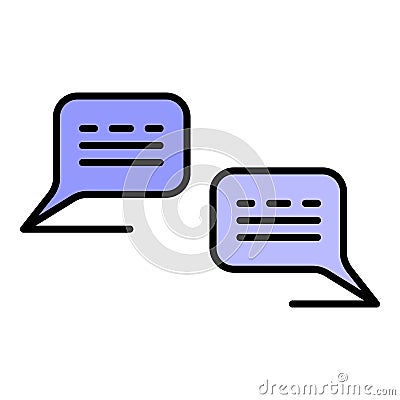 Dialog people chat icon color outline vector Vector Illustration