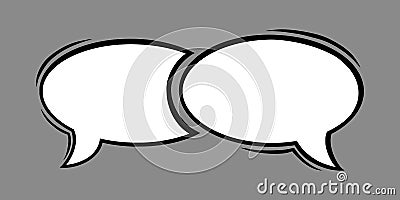 Dialog speech bubble in comic style. Double oval speech bubble isolated in grey background. Vector illustration Vector Illustration