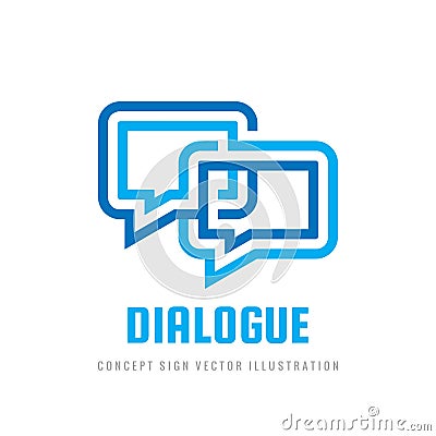 Dialogue - concept business logo template vector illustration. Talking chat abstract sign. Message speech bubbles symbol. Vector Illustration