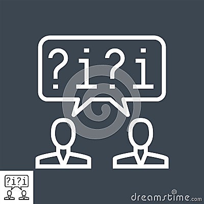 Dialogue Thin Line Vector Icon. Vector Illustration