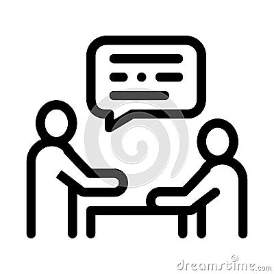 Dialogue of two people icon vector outline illustration Vector Illustration