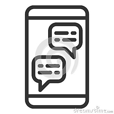 Dialogues on a smartphone Cartoon Illustration