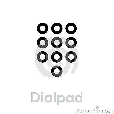 Dialpad call phone icon. Editable line vector. Vector Illustration