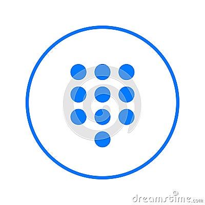 Dialpad, numeric keypad circular line icon. Round colorful sign. Flat style vector symbol. Vector Illustration