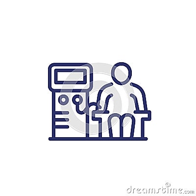 dialysis, hemodialysis machine line icon Vector Illustration