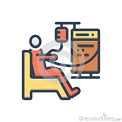 Color illustration icon for Dialysis, kidney and hemodialysis Vector Illustration