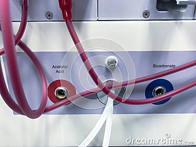 Dialysis Machine with Tubing and Dialyzer Stock Photo