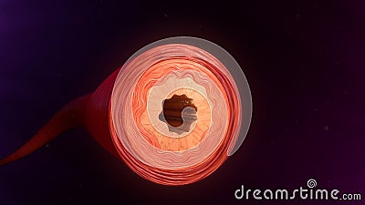 Diameter of the blood vessels Stock Photo