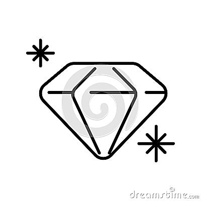 Diamon icon - editable stroke Vector Illustration