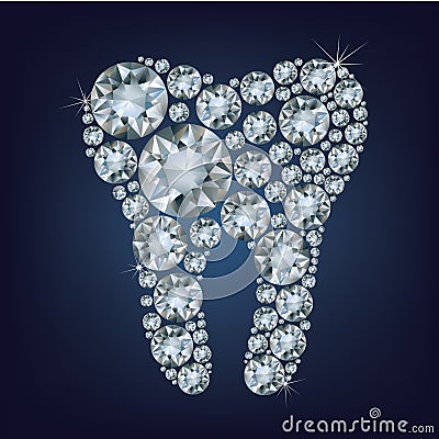 Diamon tooth Vector Illustration