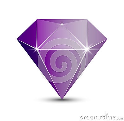 Diamond Amethyst icon for jewelry shop logo Vector Illustration