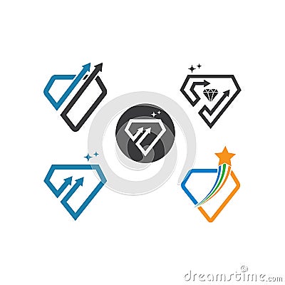 Diamond arrow logo vector icon illustration design Vector Illustration