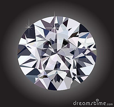 Diamond and black background Cartoon Illustration