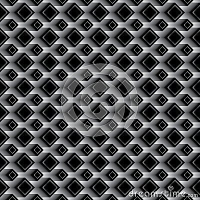 Diamond black effect seamless pattern Vector Illustration