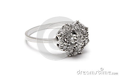 Diamond Blossom Silver Ring Stock Photo