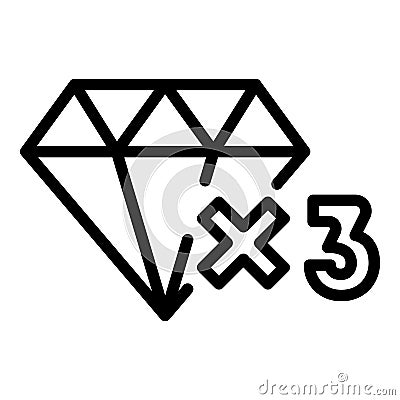Diamond bonus loyalty icon, outline style Vector Illustration