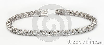 Diamond bracelet on white Stock Photo