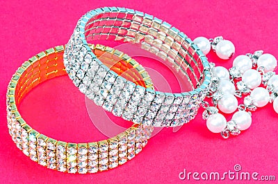 Diamond bracelets Stock Photo