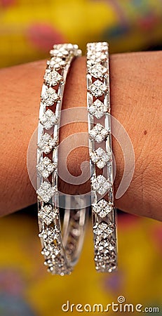 Diamond bracelets Stock Photo