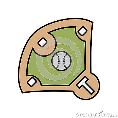 Diamond camp baseball icon Vector Illustration