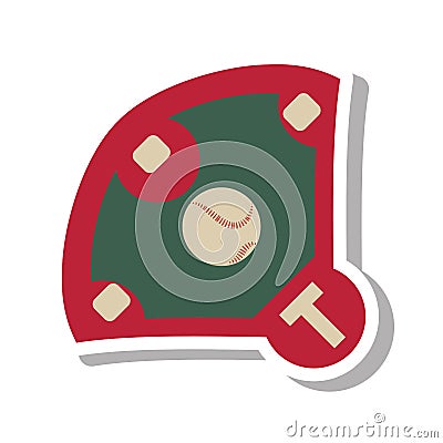 Diamond camp baseball icon Vector Illustration