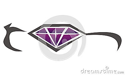 Diamond Car Beauty Accessories Vector Illustration