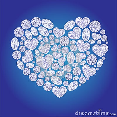 Diamond card hearts Vector Illustration