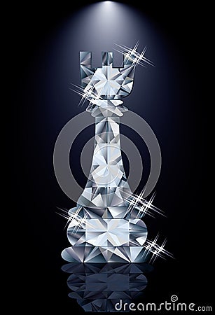 Diamond chess Rook Vector Illustration