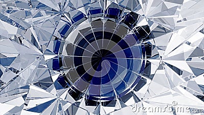 Diamond closeup refractions with dispersion. 3d illustration Cartoon Illustration