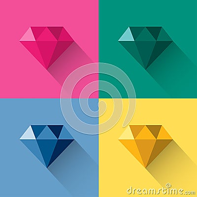 Diamond colorful polygon logo vector Vector Illustration