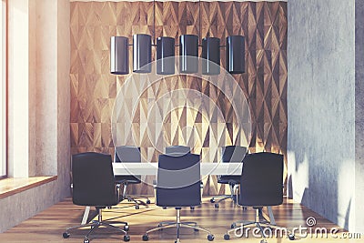 Diamond conference room, wood, toned Stock Photo