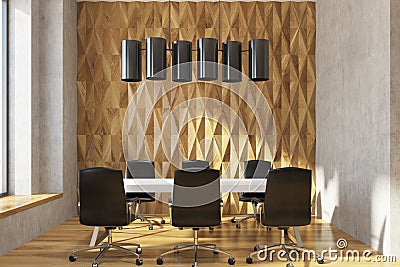 Diamond conference room, wood Stock Photo