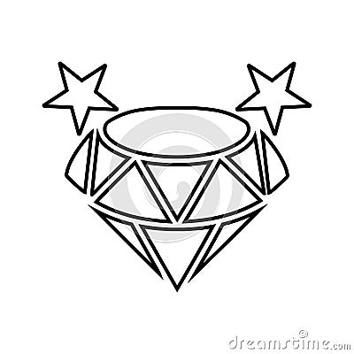 Diamond, crystal, jewel outline icon. Line art vector Stock Photo