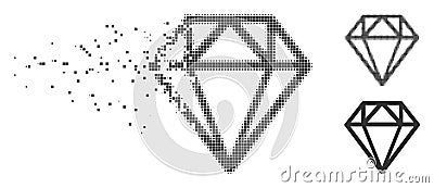 Diamond Damaged Pixel Icon Vector Illustration