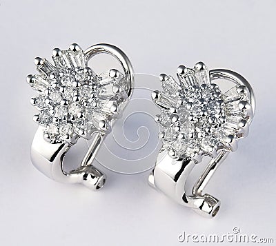 Diamond earring Stock Photo