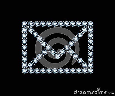 Diamond Email Icon Stock Photo