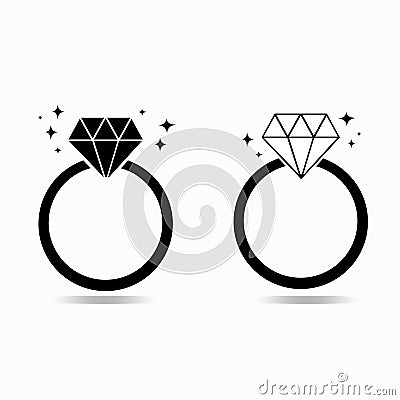 Diamond engagement ring of love concept Stock Photo