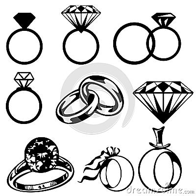 Diamond engagement ring Vector Illustration