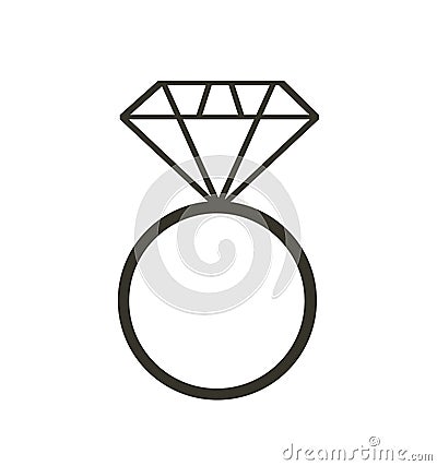 Diamond engagement ring vector Vector Illustration