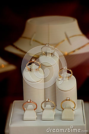 Diamond engagement rings Stock Photo