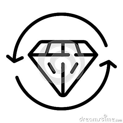 Diamond expert icon outline vector. Team goal Stock Photo