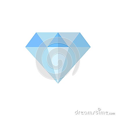 Diamond. Flat vector design with long shadow. Isolated. Vector Illustration
