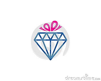 Diamond Gift Icon Logo Design Element Vector Illustration