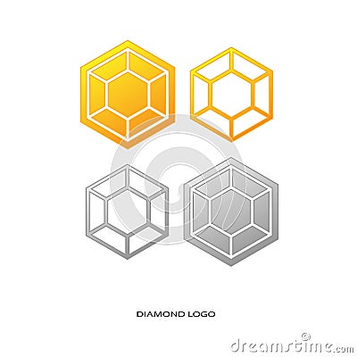 Diamond gold logo Vector Illustration